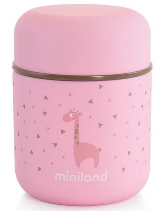 Миниатюра фотографии Термос miniland silky thermos mini для еды с сумкой 280 мл