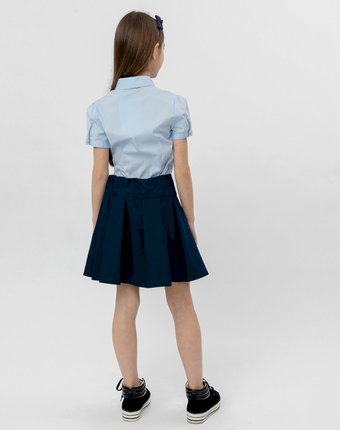 Миниатюра фотографии Синяя юбка в складку button blue