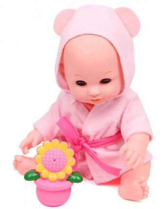 Миниатюра фотографии Lisa jane кукла-пупс в розовом халатике с аксессуарами и звуками 30 см