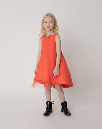 Миниатюра фотографии Платье нарядное оранжевое  gulliver