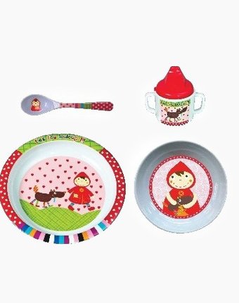 Миниатюра фотографии Ebulobo набор посуды 4 предмета красная шапочка