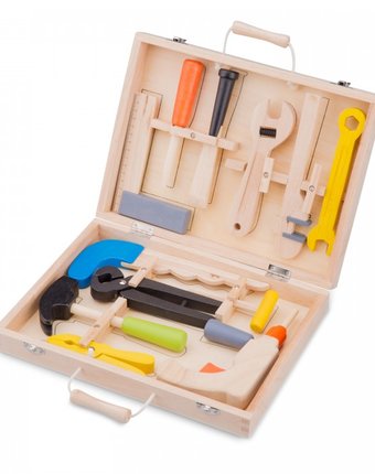 Деревянная игрушка New Cassic Toys Игровой набор инструментов 12 предметов