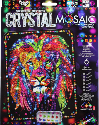 Миниатюра фотографии Набор для творчества данко-тойс crystal mosaic лев