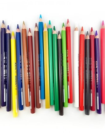 Миниатюра фотографии Kores  карандаши цветные kolores jumbo трехгранные с точилкой 24 цвета