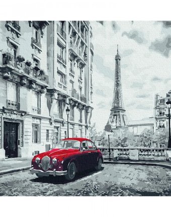 Molly Картина по номерам Авто на улице Парижа 40х50 см