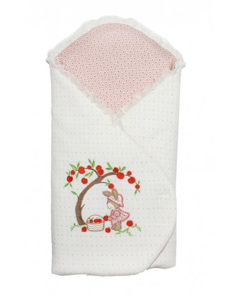 Осьминожка Одеяло-конверт с жесткой спинкой и шапочка Яблочный садик
