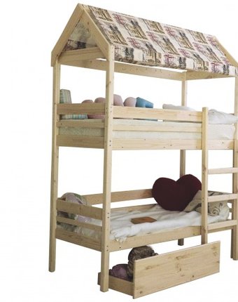 Миниатюра фотографии Подростковая кровать green mebel двухъярусная домик baby-house 160х70 см