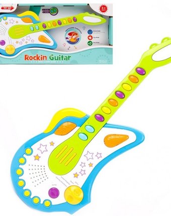 Музыкальный инструмент Наша Игрушка Гитара со световыми и звуковыми эффектами
