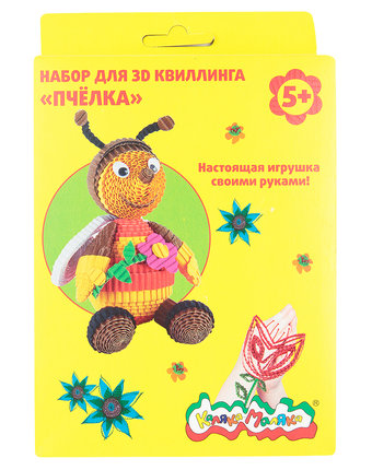 Миниатюра фотографии Набор для творчества каляка-маляка квиллинг пчёлка