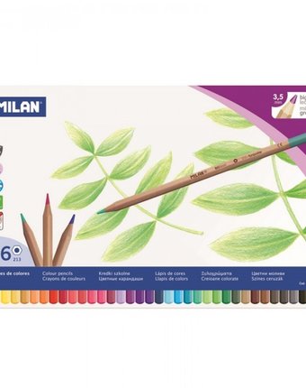 Milan Карандаши цветные шестигранные 36 цветов в металлической упаковке 0726136