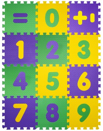 Миниатюра фотографии Игровой коврик janett мягкий детский конструктор математика 33x33x0.9 см