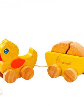 Миниатюра фотографии Каталка-игрушка mertens утка с яйцом