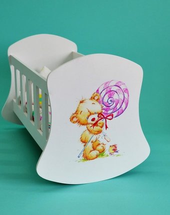 Миниатюра фотографии Кроватка для куклы коняша люлька мишка с леденцом