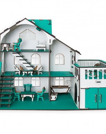 Эlen Toys Кукольный домик с террасой 27х52х35 см