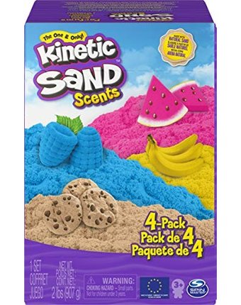 Миниатюра фотографии Kinetic sand кинетический песок hабор для лепки ароматизированный 4 шт.