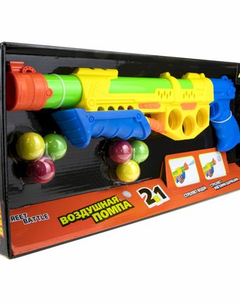 1toy Street Battle игр оружие 2в1 водное с мягкими шариками (43 см, в компл. 6 шар. 2,8 см), коробка