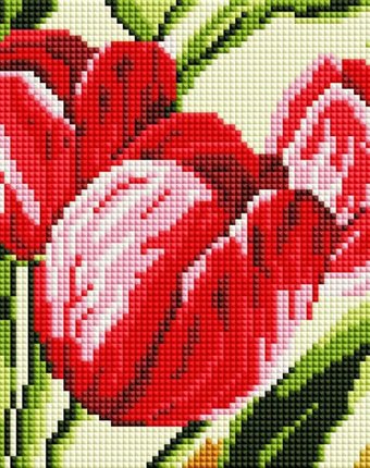 Миниатюра фотографии Белоснежка мозаичная картина тюльпаны 378-st-s