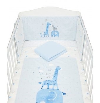 Набор для детской кроватки "Сафари", голубой