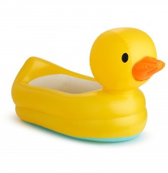 Миниатюра фотографии Ванночка munchkin надувная "утка", желтый