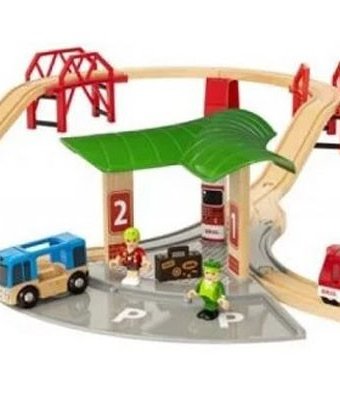 Миниатюра фотографии Brio игровой набор с автовокзалом, 2 мостами и ж/д