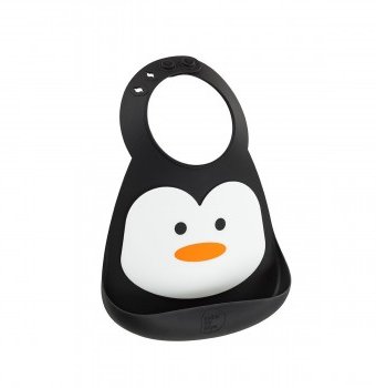 Миниатюра фотографии Нагрудник make my day baby bib penguin, цвет: черно-белый