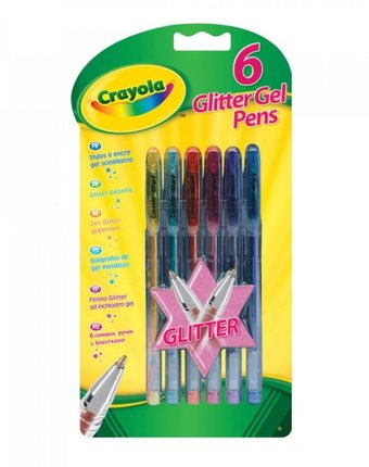 Миниатюра фотографии Crayola гелевые ручки блеск 6 шт.