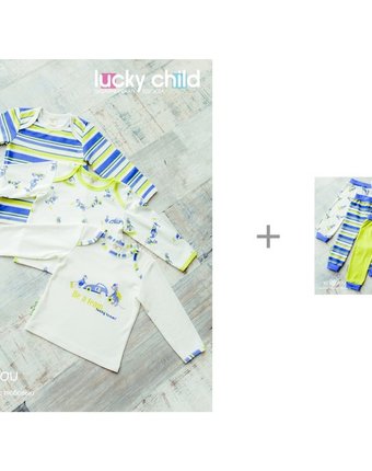 Lucky Child Свитшот для мальчика Маленький Гонщик 3 шт. со штанишками Маленький Гонщик 3 шт.