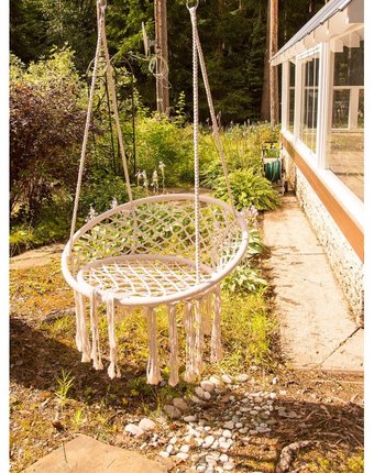 Миниатюра фотографии Качели чудесный сад кресло-макраме 80 см