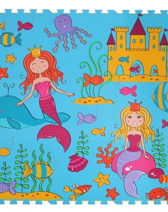 Игровой коврик Компания друзей пазл Принцессы подводного мира (9 деталей)