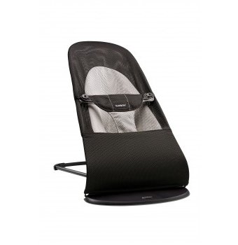 Кресло-шезлонг BabyBjorn Balance Soft Mesh, черный, серый