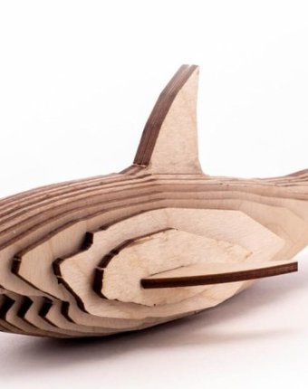 Миниатюра фотографии Uniwood деревянный конструктор акула (20 деталей)