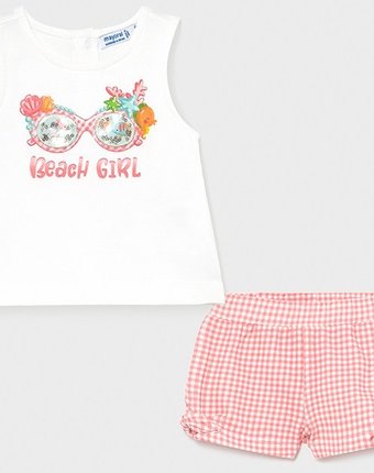 Миниатюра фотографии Mayoral комплект для девочки (шорты, футболка) beach girl 1231