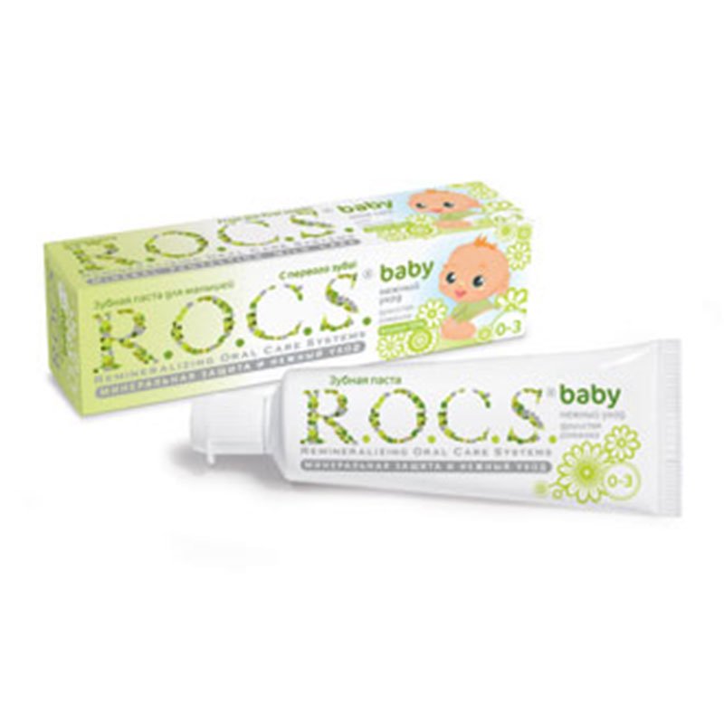 Зубная паста для малышей r.o.c.s. (от 0 до 3 лет) душистая ромашка 45гр. фото