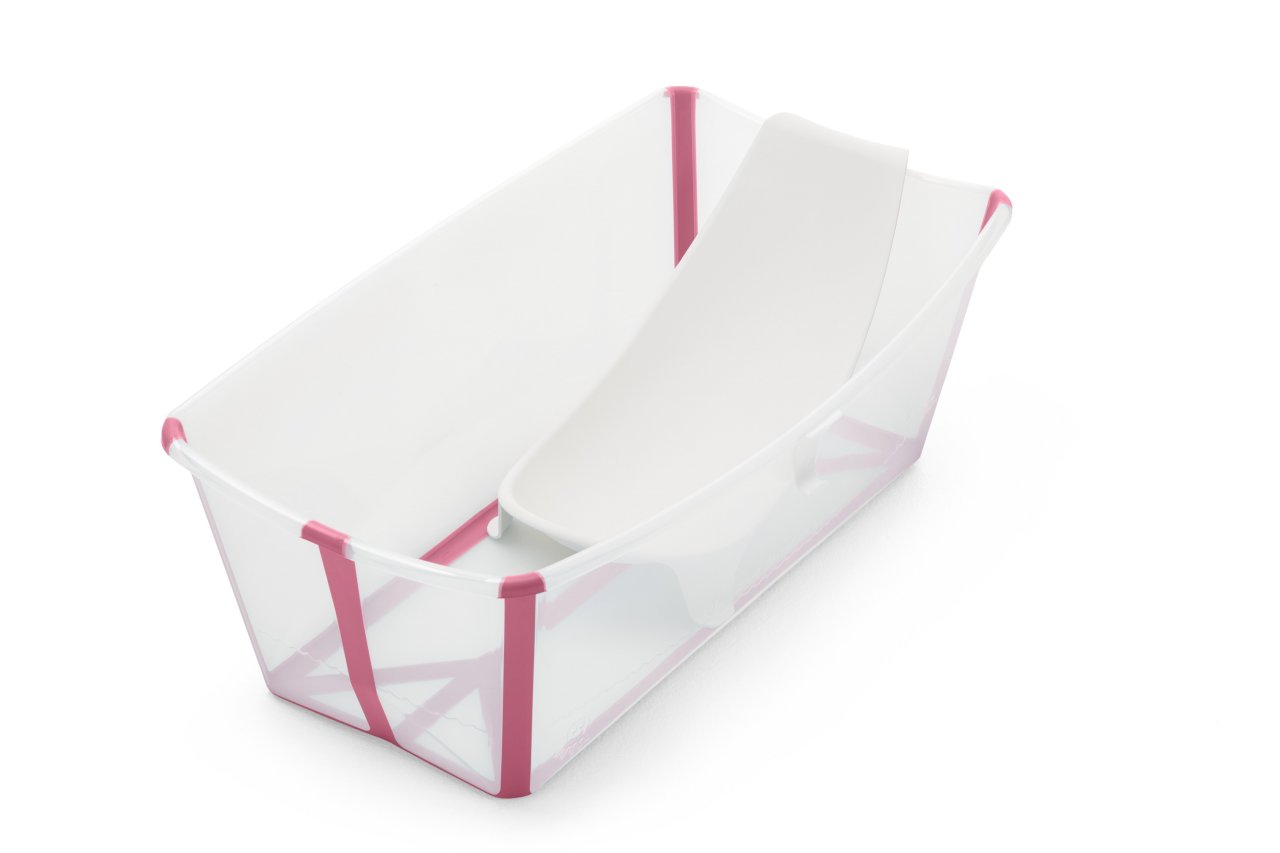 Ванночка складная с подставкой stokke flexi bath pink, розовый фото