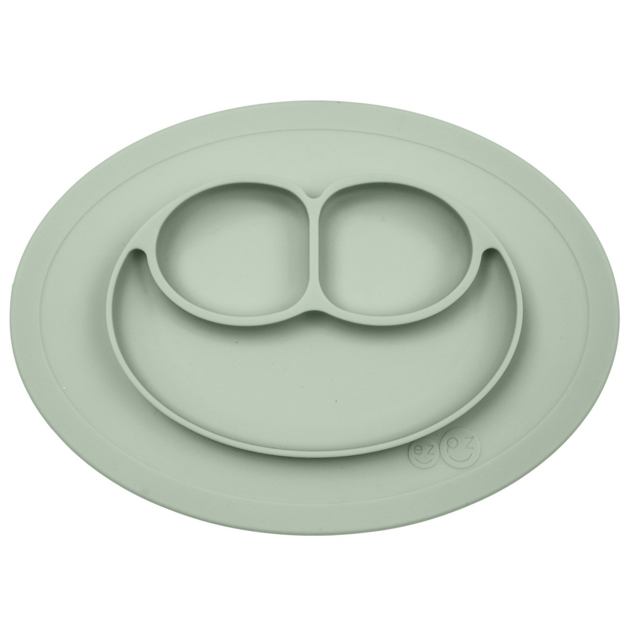 Силиконовая тарелка-плейсмат ezpz mini mat, цвет: оливковый фото