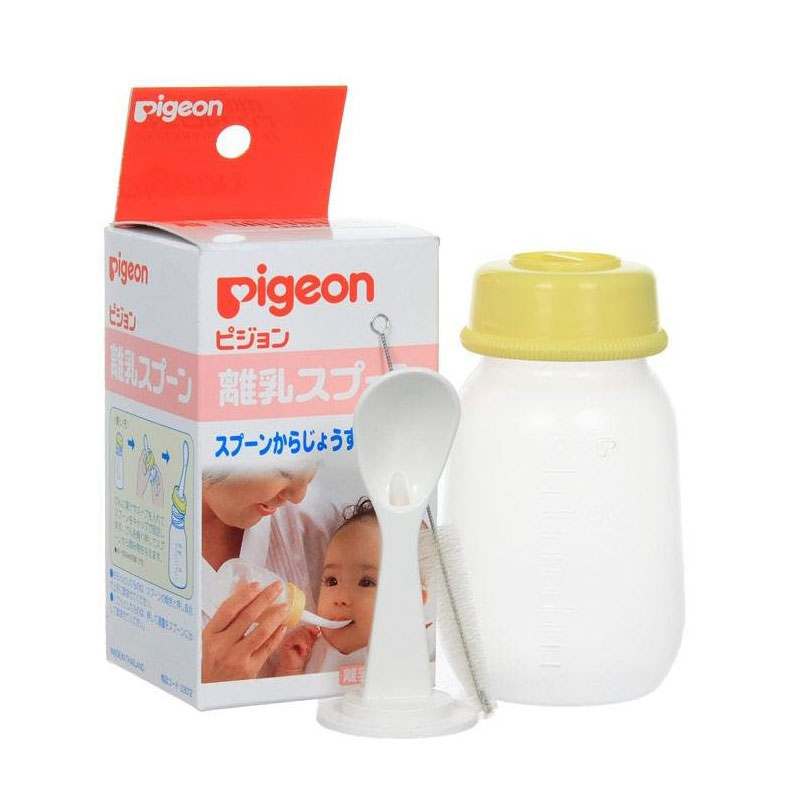 Набор для кормления pegion: бутылочка с ложечкой, белый фото