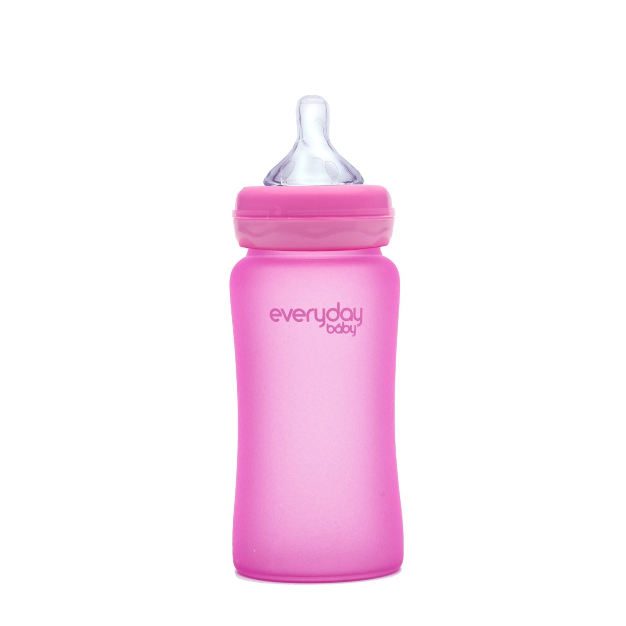 Стеклянная бутылочка с индикатором температуры everyday baby, 240 мл фото