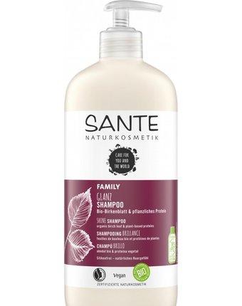 Миниатюра фотографии Sante шампунь для блеска волос с био-берёзой и растительными протеинами 500 мл