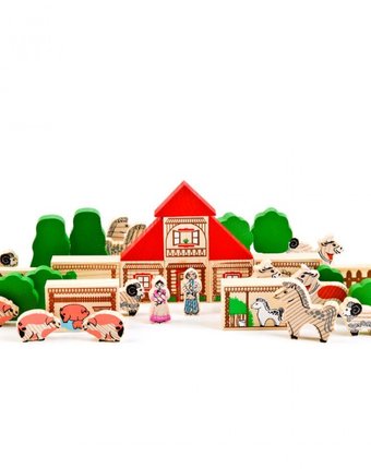 Миниатюра фотографии Деревянная игрушка томик конструктор ферма 42 детали