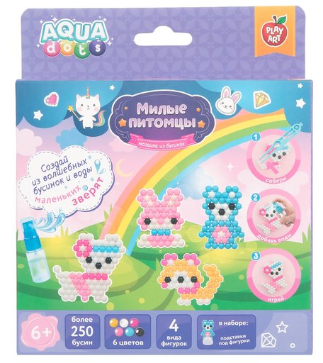 Набор для творчества PLAY ART AQUA dots Природа Милые питомцы