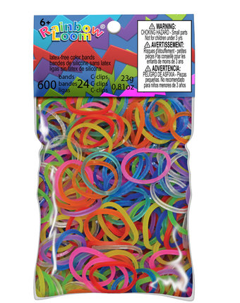 Миниатюра фотографии Набор резиночек для плетения rainbow loom jelly bands (микс) (600 шт)