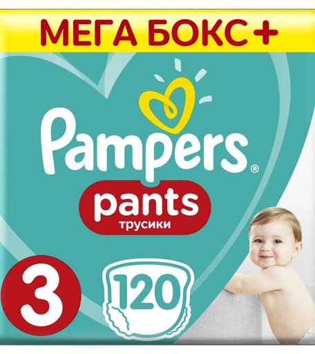 Трусики-подгузники Pampers Pants, р. 3, 6-11 кг, 120 шт