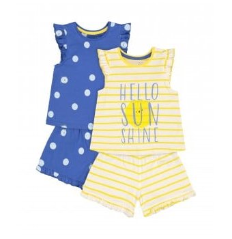 Пижамы "Привет, солнышко", 2 шт., желтый, синий