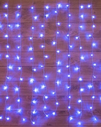 Миниатюра фотографии Гирлянда neon-night светодиодный дождь свечение с динамикой 220в синие диоды 150 х 100 см