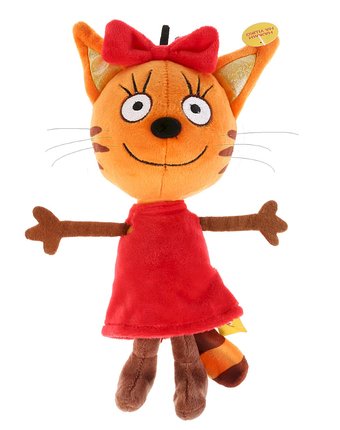 Мягкая озвученная игрушка Мульти-Пульти Три кота Карамелька 16 см цвет: оранжевый/красный