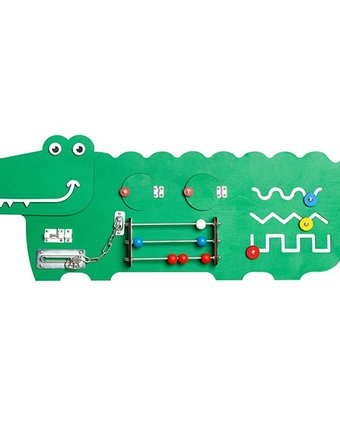 Миниатюра фотографии Деревянная игрушка нумикон игры монтессори бизиборд крокодил