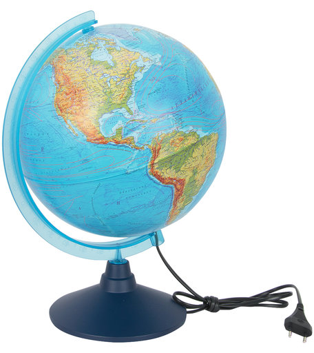 Глобус - физико-политический с подсветкой d=250 мм