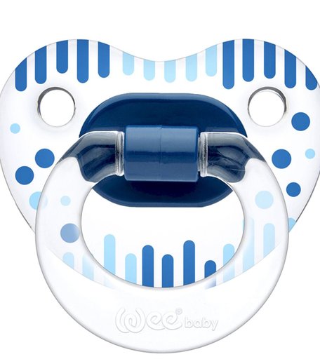 Пустышка WeeBaby прозрачная с рисунком силикон, от 18 месяцев