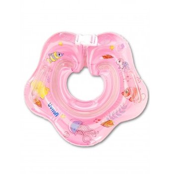 Миниатюра фотографии Круг для купания с погремушкой uviton, розовый