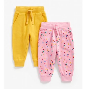 Спортивные брюки, 2 шт., розовый, желтый